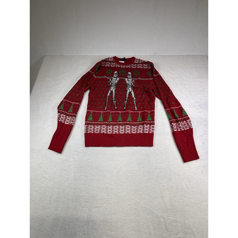 Star Wars Women Sweater Small Red Stormtrooper Christmas Holiday Long Sleeve